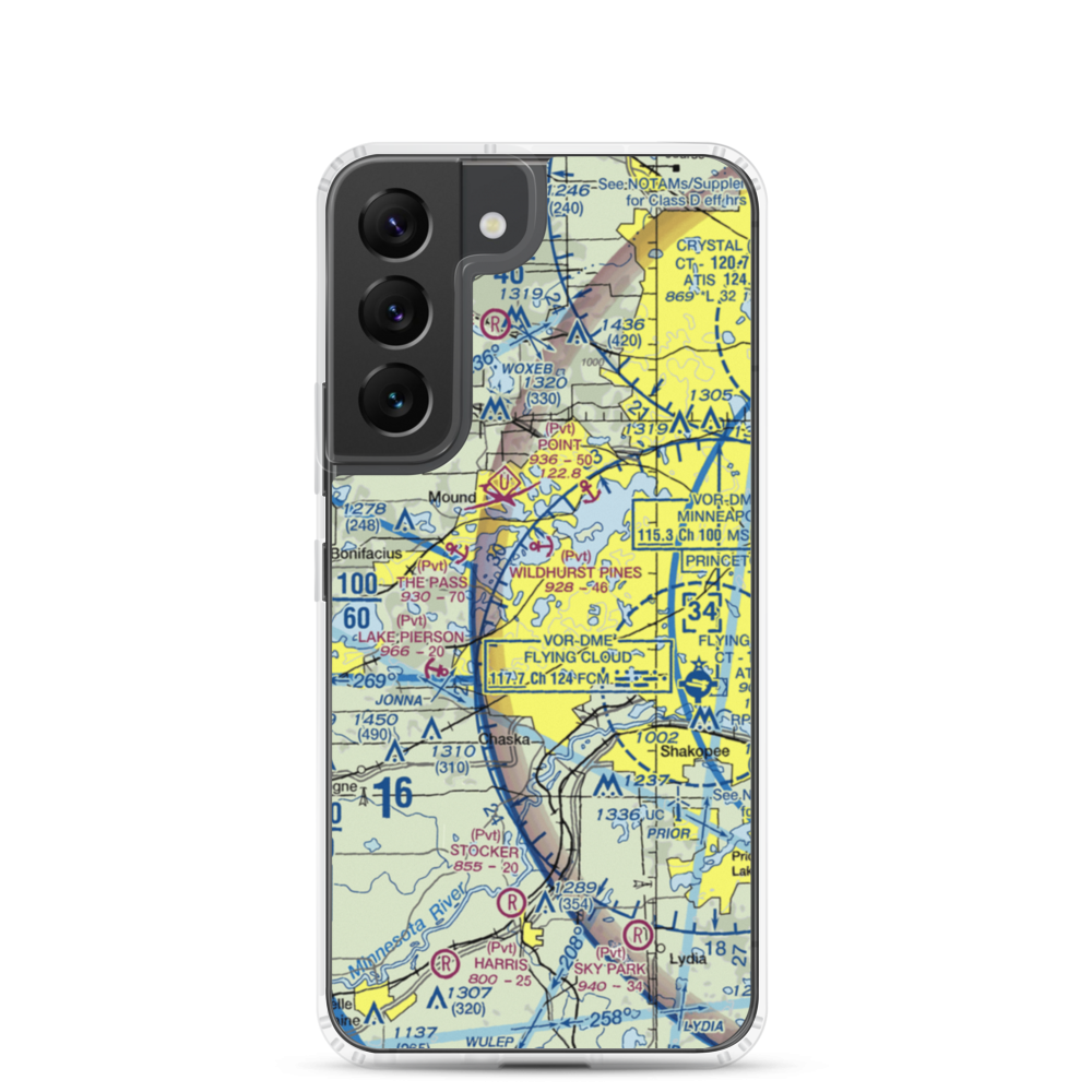 Lake Minnewashta Seaplane Base (MN02) VFR Sectional Samsung Case Samsung Galaxy S22 model shown