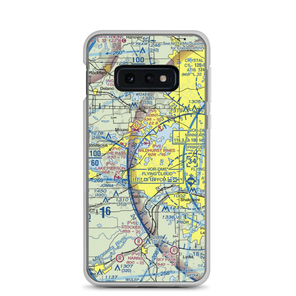 Lake Minnewashta Seaplane Base (MN02) VFR Sectional Samsung Case Samsung Galaxy S10e model shown