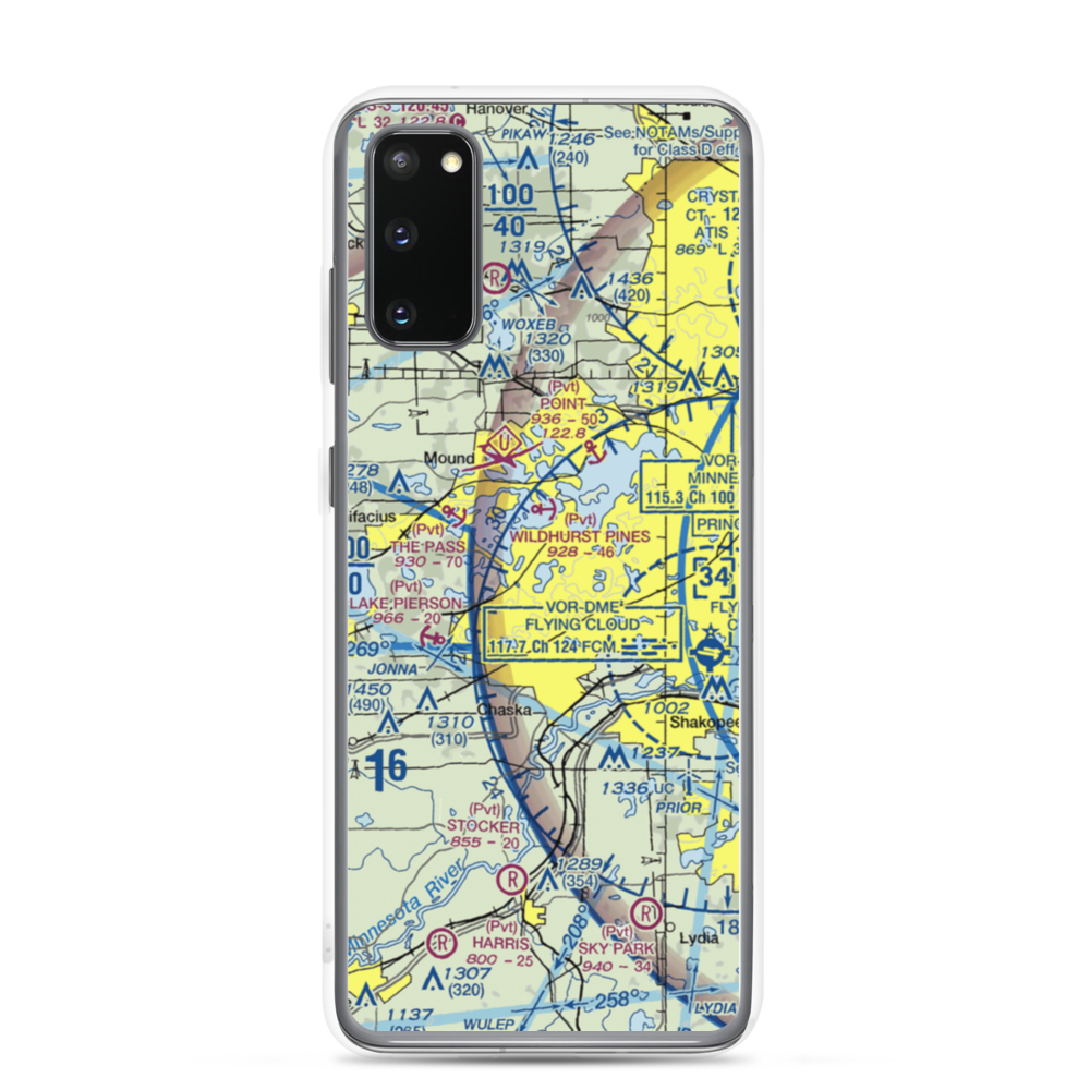 Lake Minnewashta Seaplane Base (MN02) VFR Sectional Samsung Case Samsung Galaxy S20 model shown