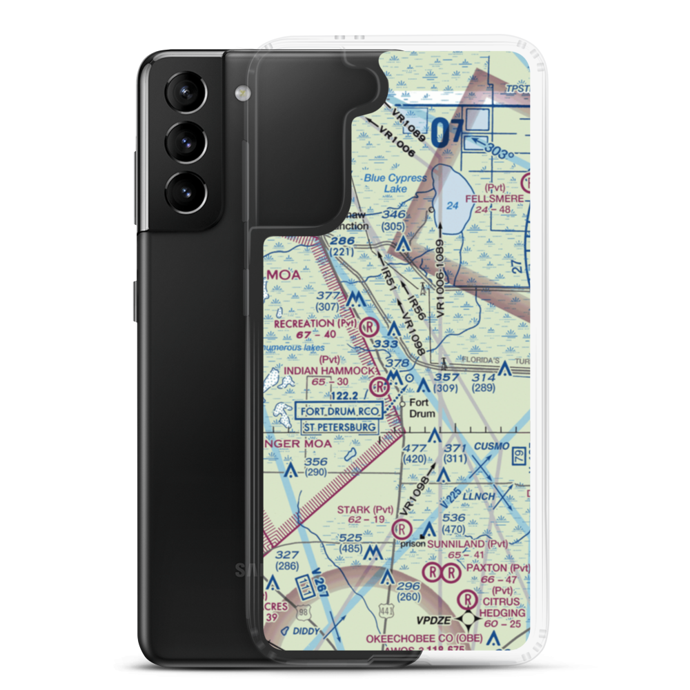 Lake Montaza Airport (83FD) VFR Sectional Samsung Case Samsung Galaxy S21 Plus model shown