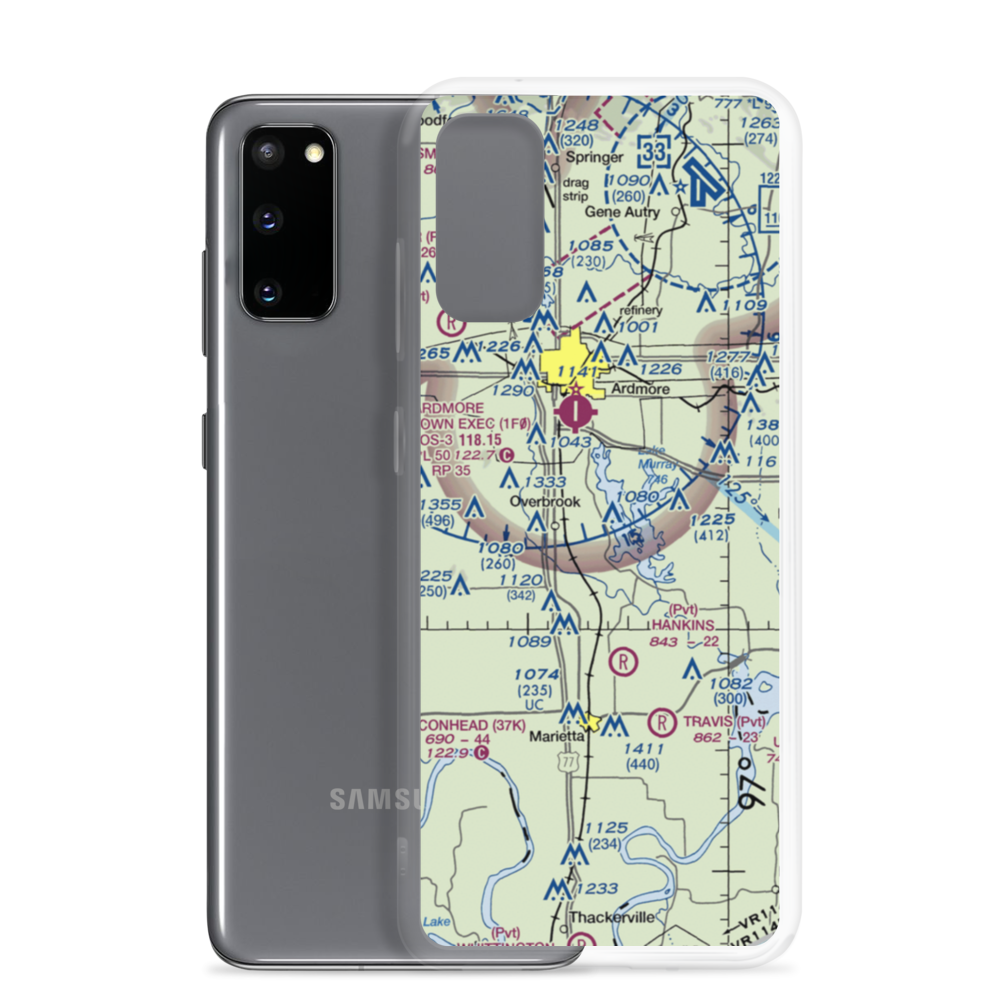 Lake Murray State Park Airport (1F1) VFR Sectional Samsung Case Samsung Galaxy S20 model shown