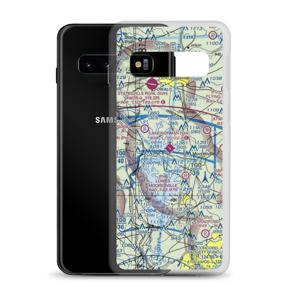 Lake Norman Airpark (14A) VFR Sectional Samsung Case Samsung Galaxy S10 model shown