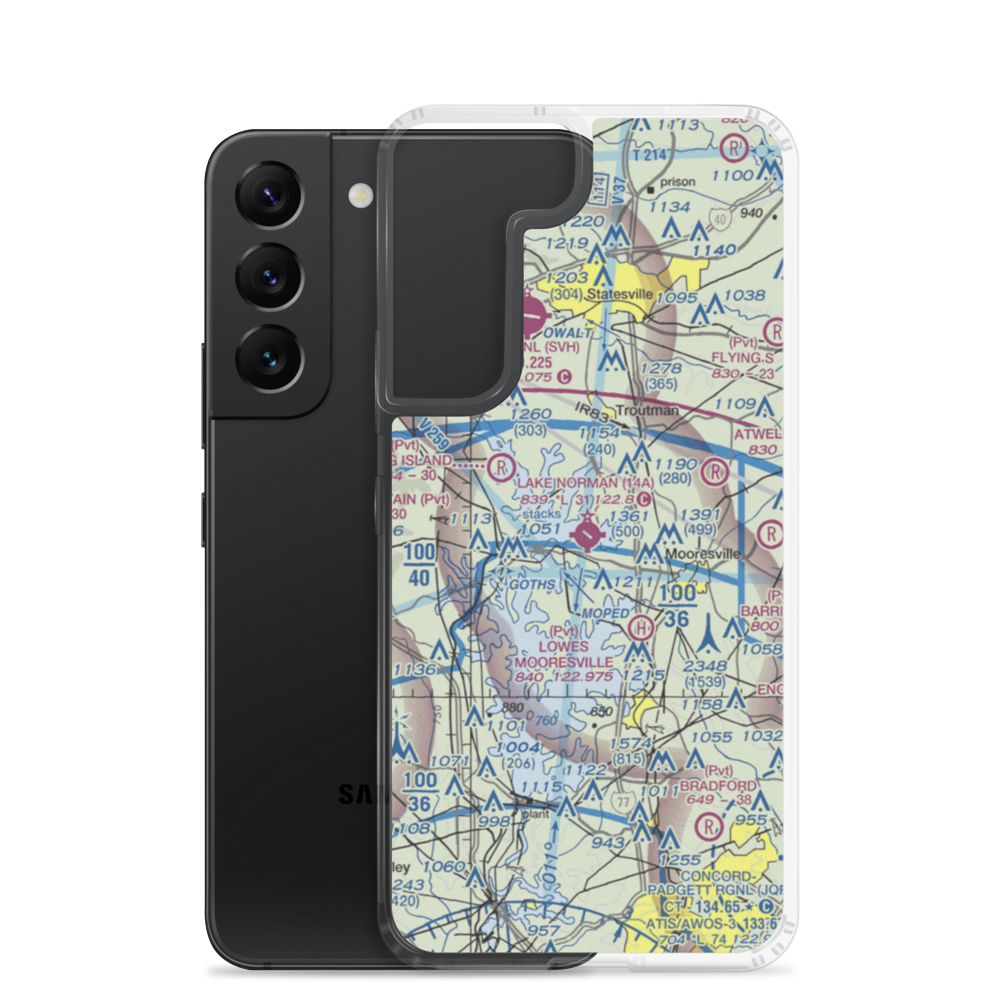Lake Norman Airpark (14A) VFR Sectional Samsung Case Samsung Galaxy S22 model shown