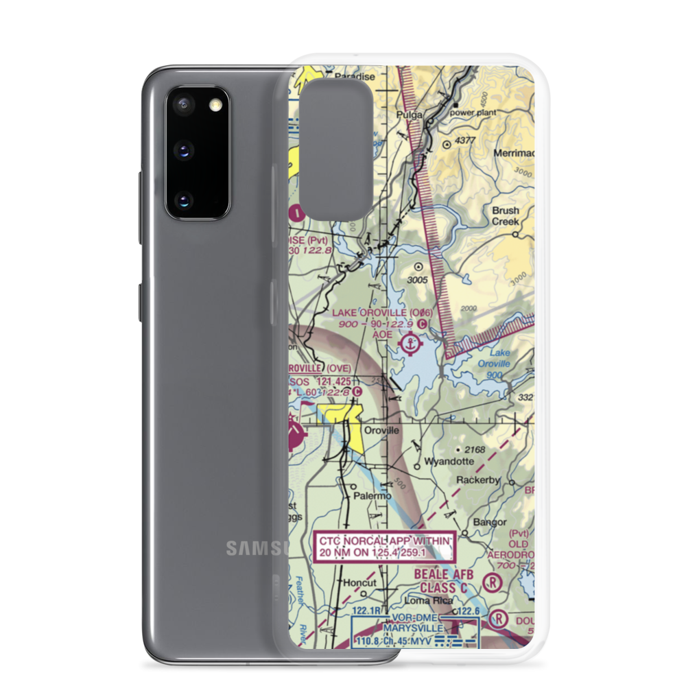 Lake Oroville Landing Area Seaplane Base (O06) VFR Sectional Samsung Case Samsung Galaxy S20 model shown