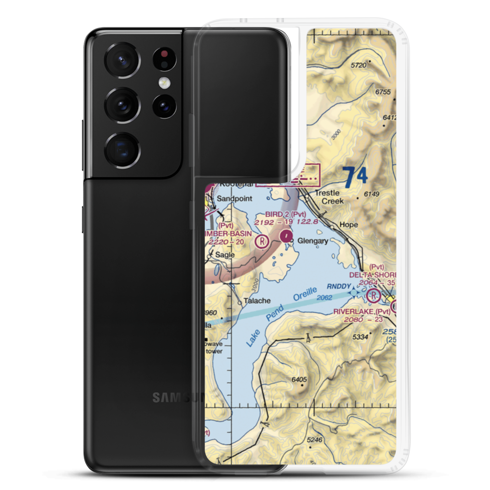 Lake Pend Oreille Seaplane Base (S96) VFR Sectional Samsung Case Samsung Galaxy S21 Ultra model shown