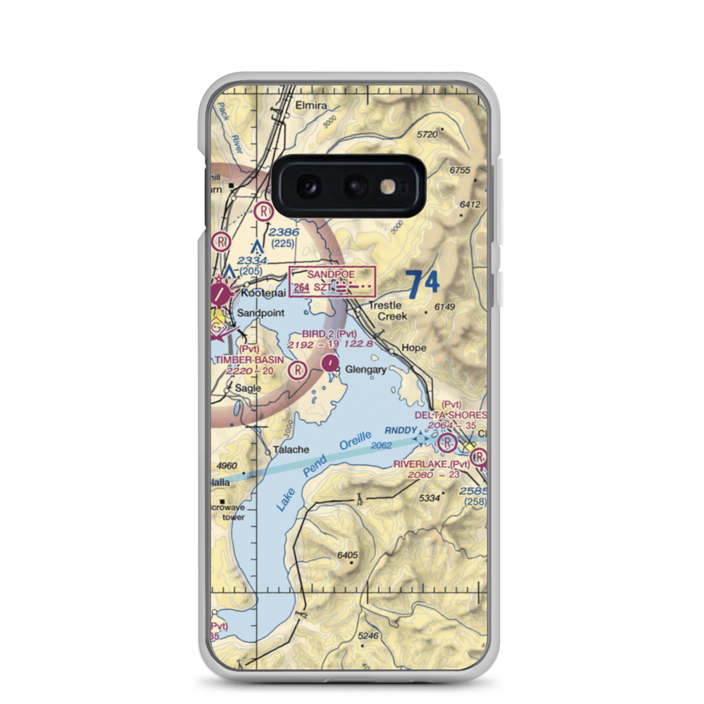 Lake Pend Oreille Seaplane Base (S96) VFR Sectional Samsung Case Samsung Galaxy S10e model shown