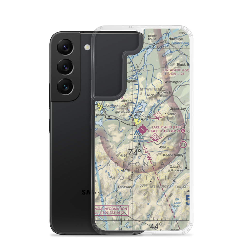 Lake Placid Airport (LKP) VFR Sectional Samsung Case Samsung Galaxy S22 model shown