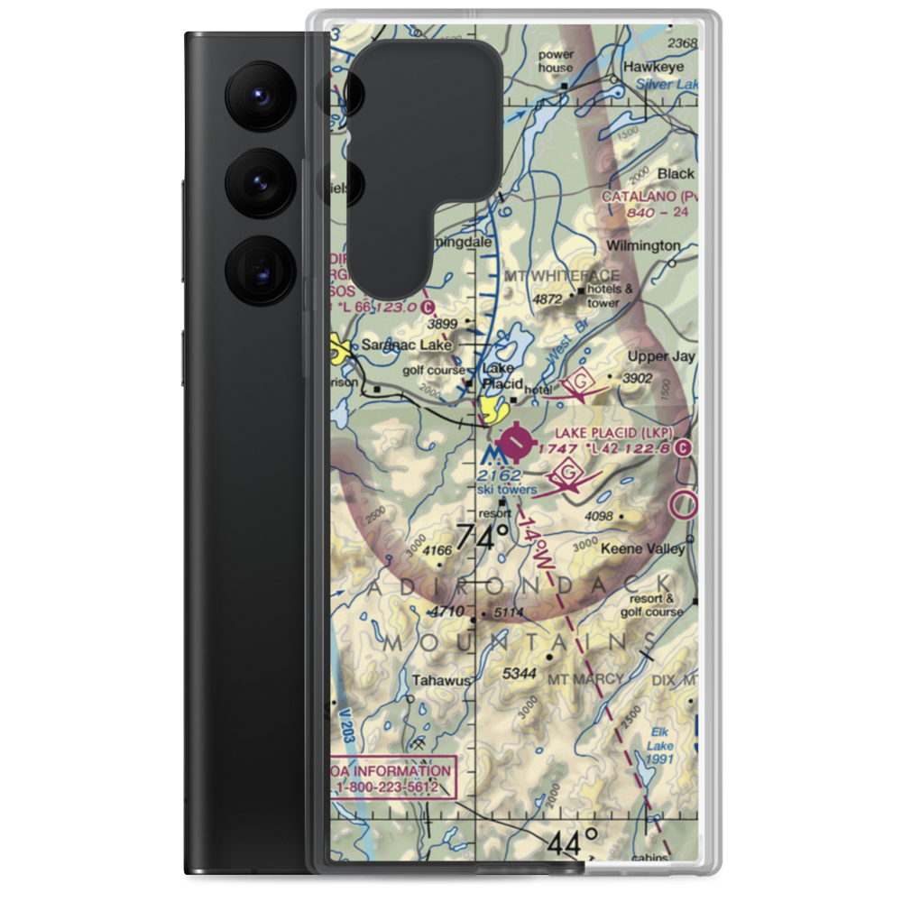 Lake Placid Airport (LKP) VFR Sectional Samsung Case Samsung Galaxy S22 Ultra model shown