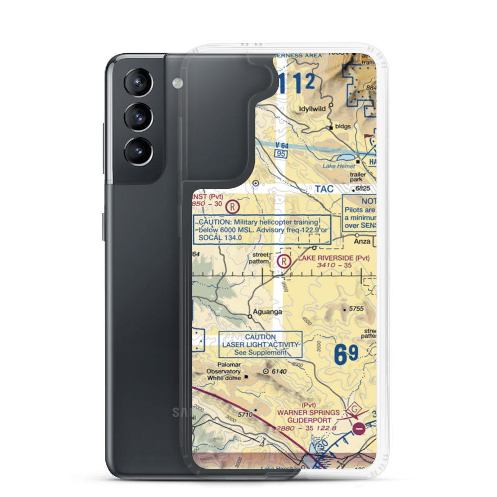 Lake Riverside Estates Airport (54CL) VFR Sectional Samsung Case Samsung Galaxy S21 model shown
