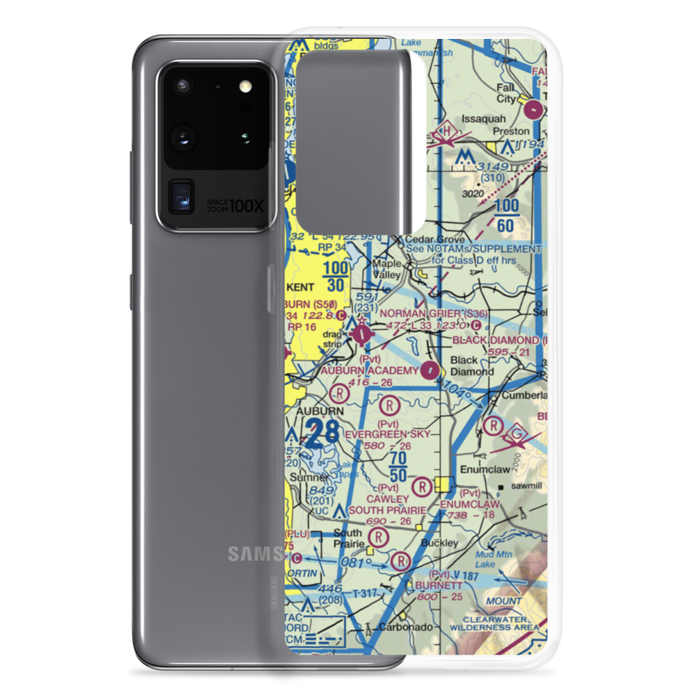 Lake Sawyer Double EE Seaplane Base (WA41) VFR Sectional Samsung Case Samsung Galaxy S20 Ultra model shown