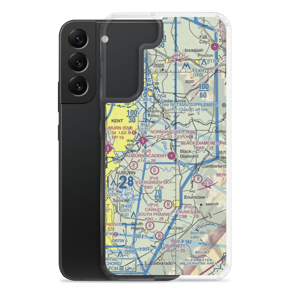 Lake Sawyer Double EE Seaplane Base (WA41) VFR Sectional Samsung Case Samsung Galaxy S22 Plus model shown