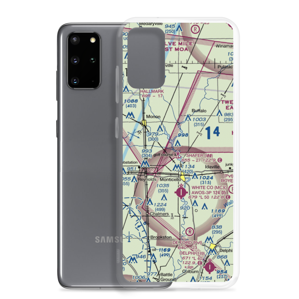 Lake Shafer Seaplane Base (I00) VFR Sectional Samsung Case Samsung Galaxy S20 Plus model shown