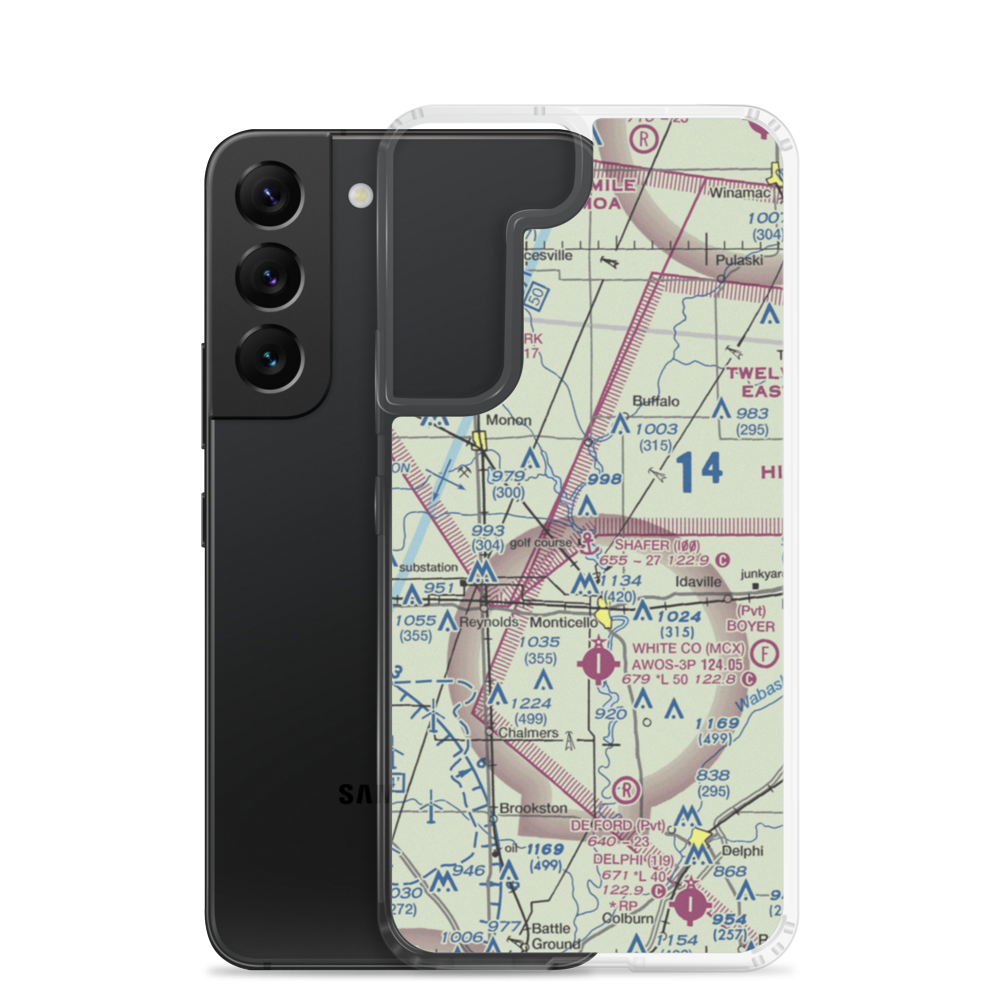 Lake Shafer Seaplane Base (I00) VFR Sectional Samsung Case Samsung Galaxy S22 model shown