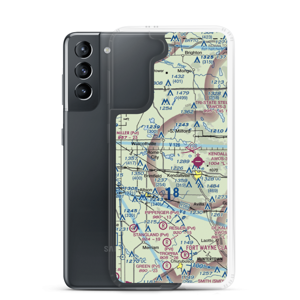 Lake Sylvan Seaplane Base (IN12) VFR Sectional Samsung Case Samsung Galaxy S21 model shown