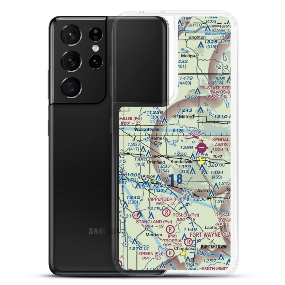 Lake Sylvan Seaplane Base (IN12) VFR Sectional Samsung Case Samsung Galaxy S21 Ultra model shown