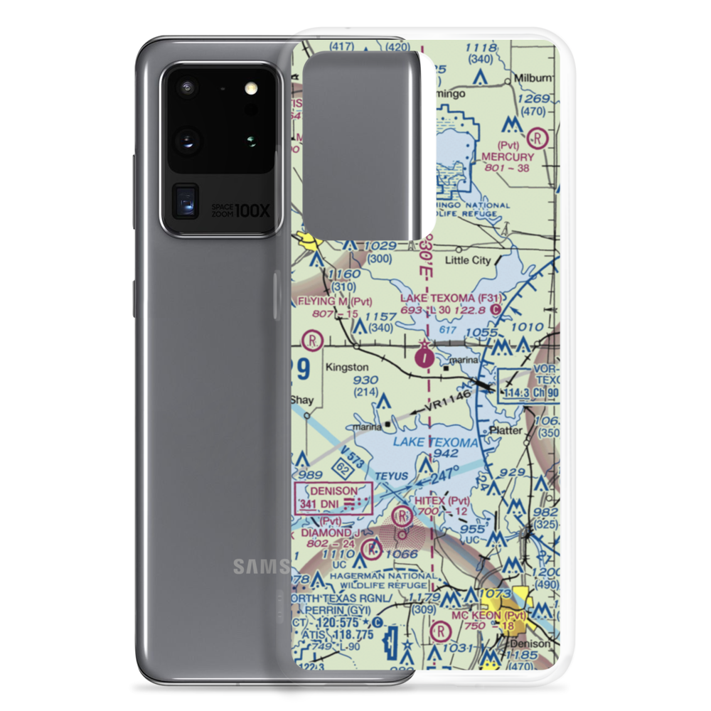 Lake Texoma State Park Airport (F31) VFR Sectional Samsung Case Samsung Galaxy S20 Ultra model shown
