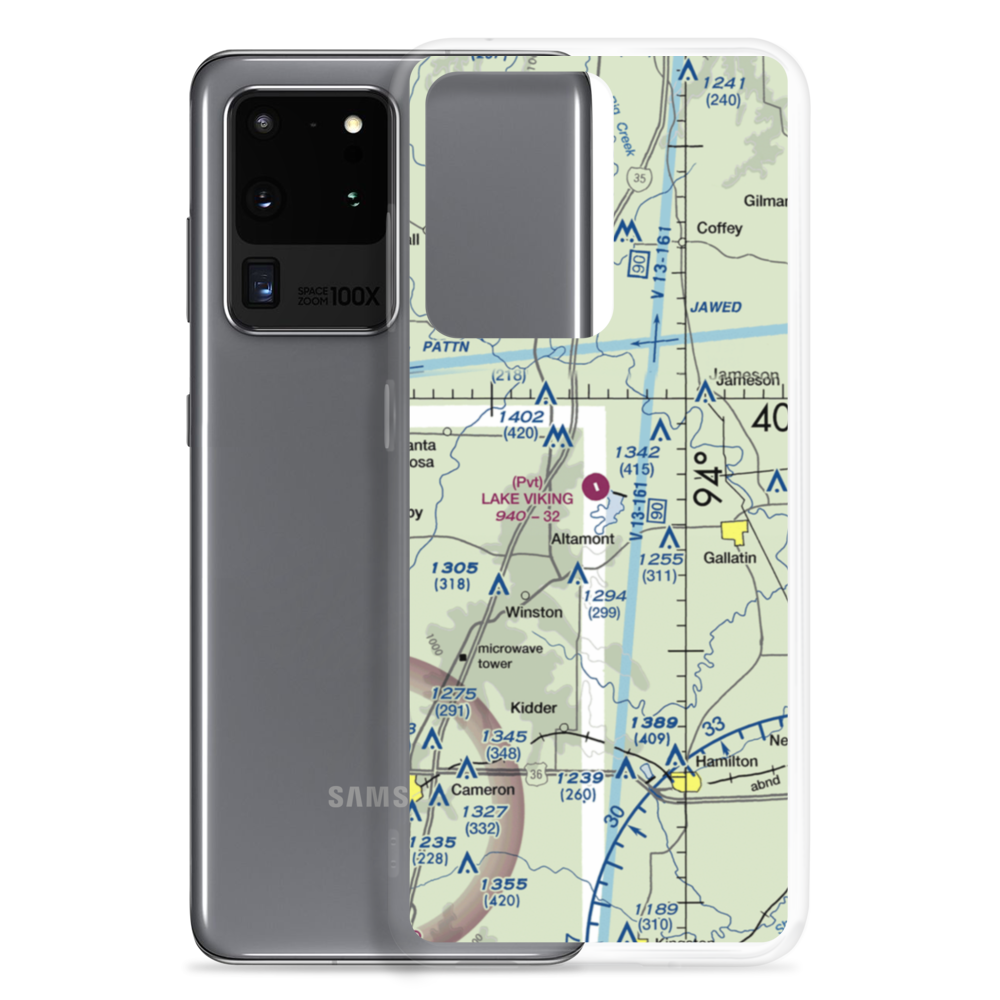 Lake Viking Airport (1MO3) VFR Sectional Samsung Case Samsung Galaxy S20 Ultra model shown