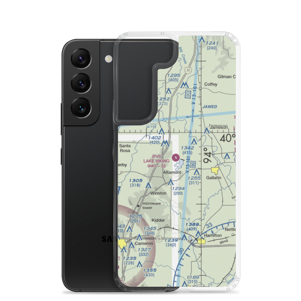 Lake Viking Airport (1MO3) VFR Sectional Samsung Case Samsung Galaxy S22 model shown