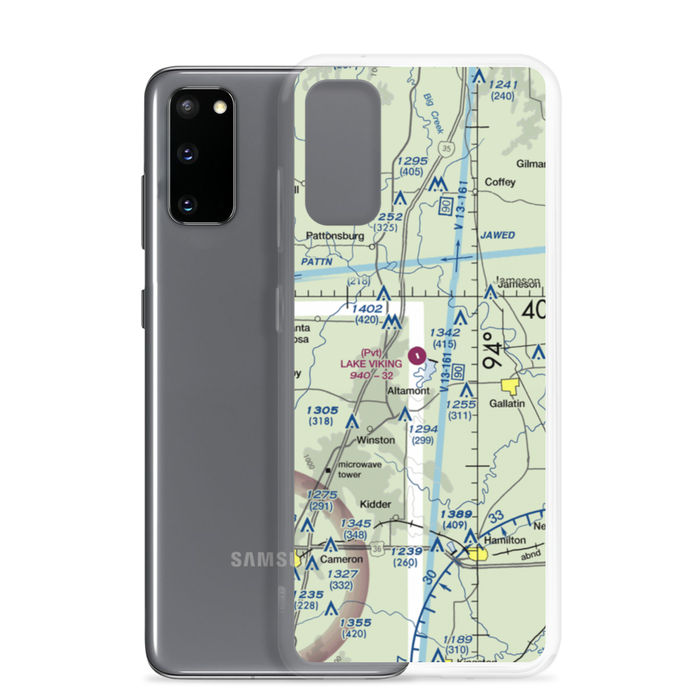 Lake Viking Airport (1MO3) VFR Sectional Samsung Case Samsung Galaxy S20 model shown