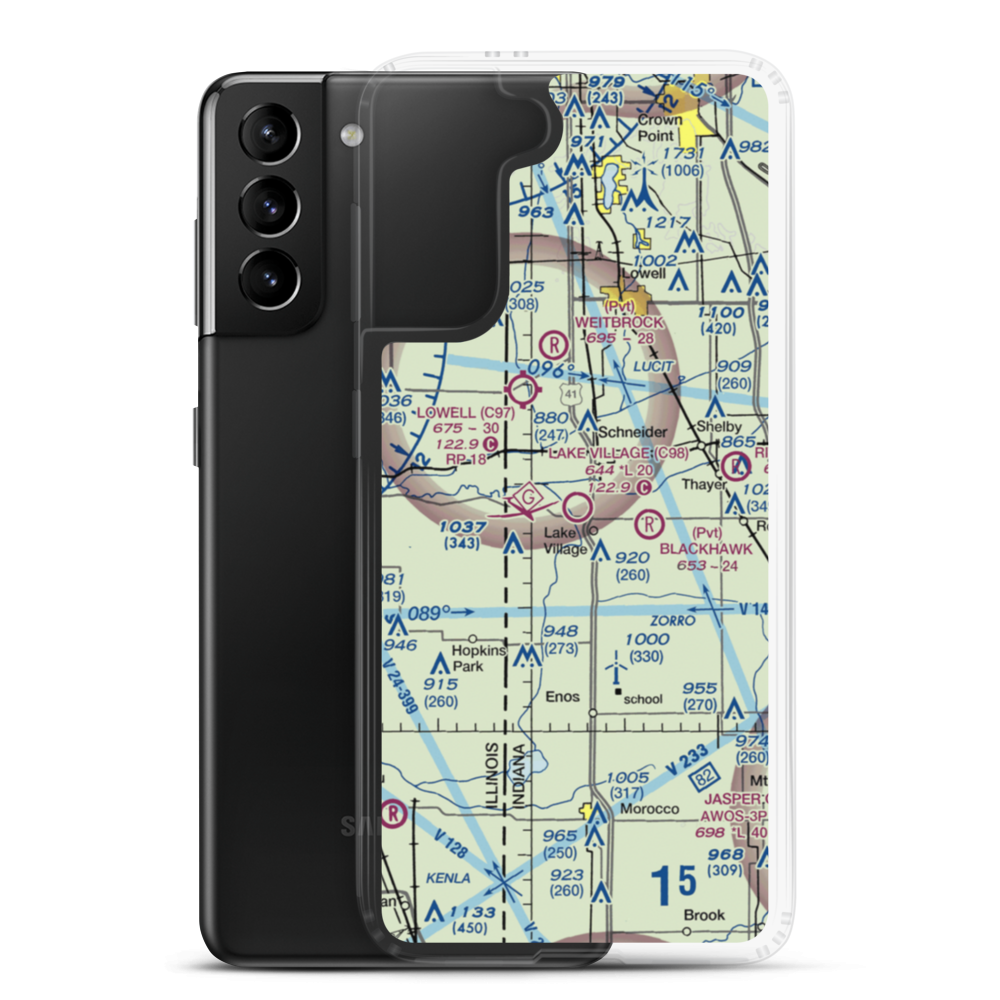 Lake Village Airport (C98) VFR Sectional Samsung Case Samsung Galaxy S21 Plus model shown