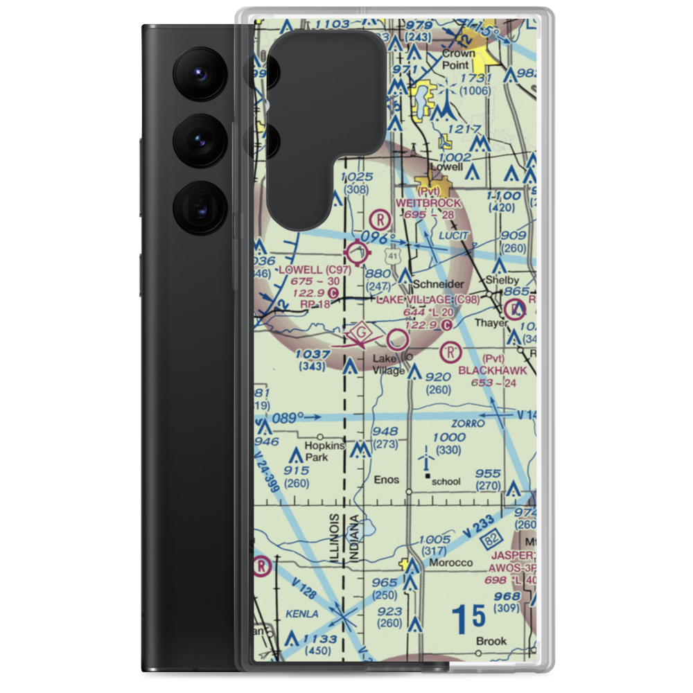 Lake Village Airport (C98) VFR Sectional Samsung Case Samsung Galaxy S22 Ultra model shown