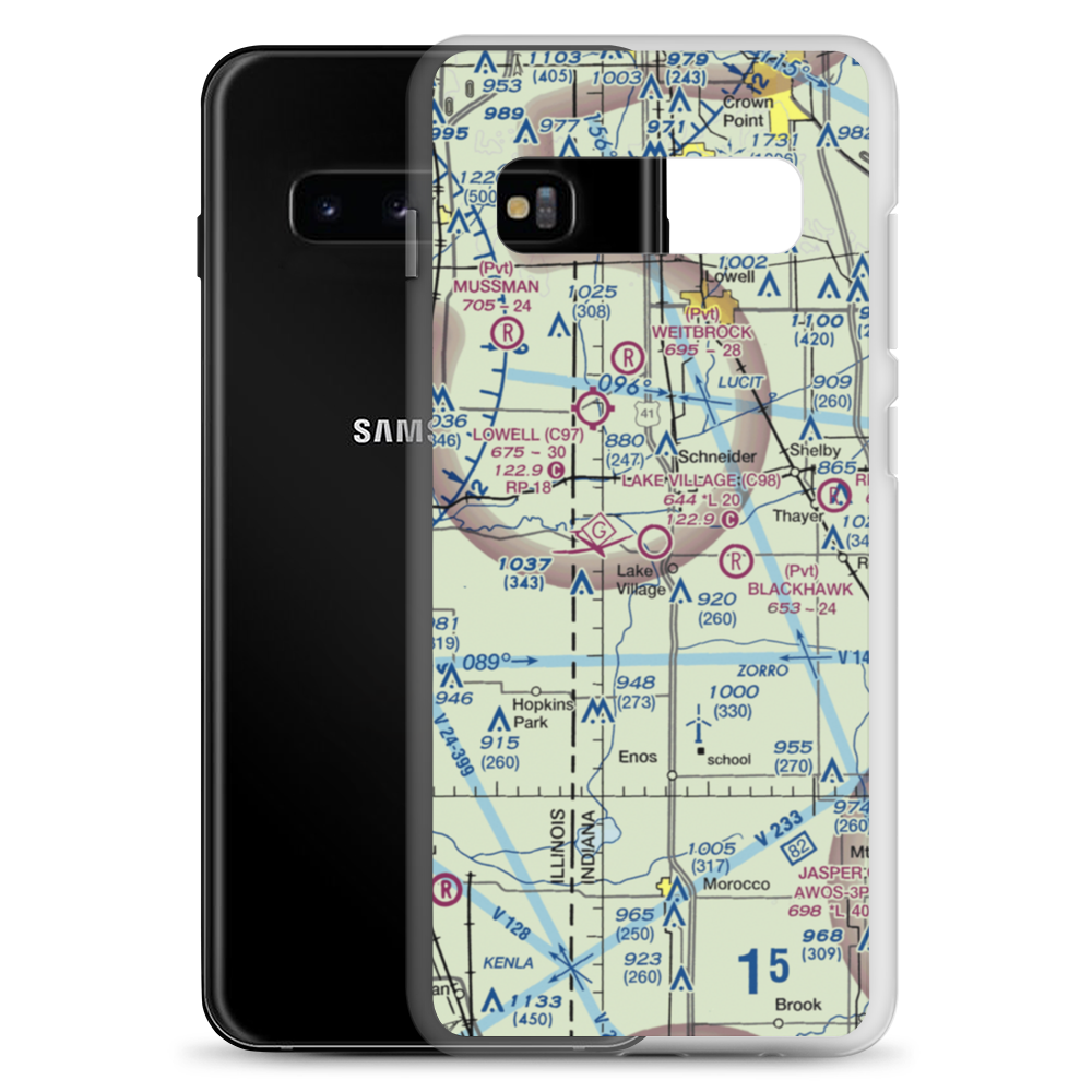 Lake Village Airport (C98) VFR Sectional Samsung Case Samsung Galaxy S10+ model shown