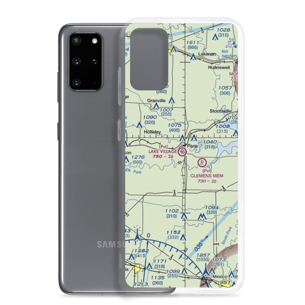 Lake Village Airport (MU40) VFR Sectional Samsung Case Samsung Galaxy S20 Plus model shown