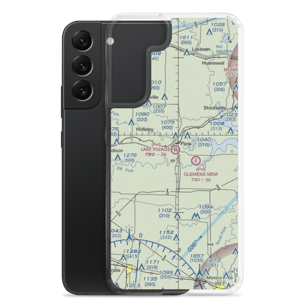 Lake Village Airport (MU40) VFR Sectional Samsung Case Samsung Galaxy S22 Plus model shown