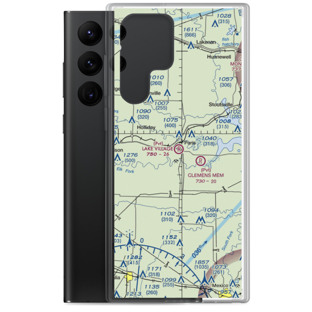 Lake Village Airport (MU40) VFR Sectional Samsung Case Samsung Galaxy S22 Ultra model shown