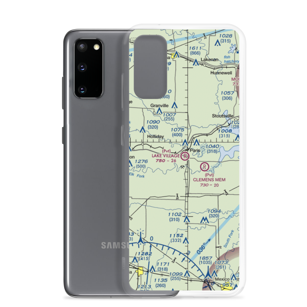 Lake Village Airport (MU40) VFR Sectional Samsung Case Samsung Galaxy S20 model shown