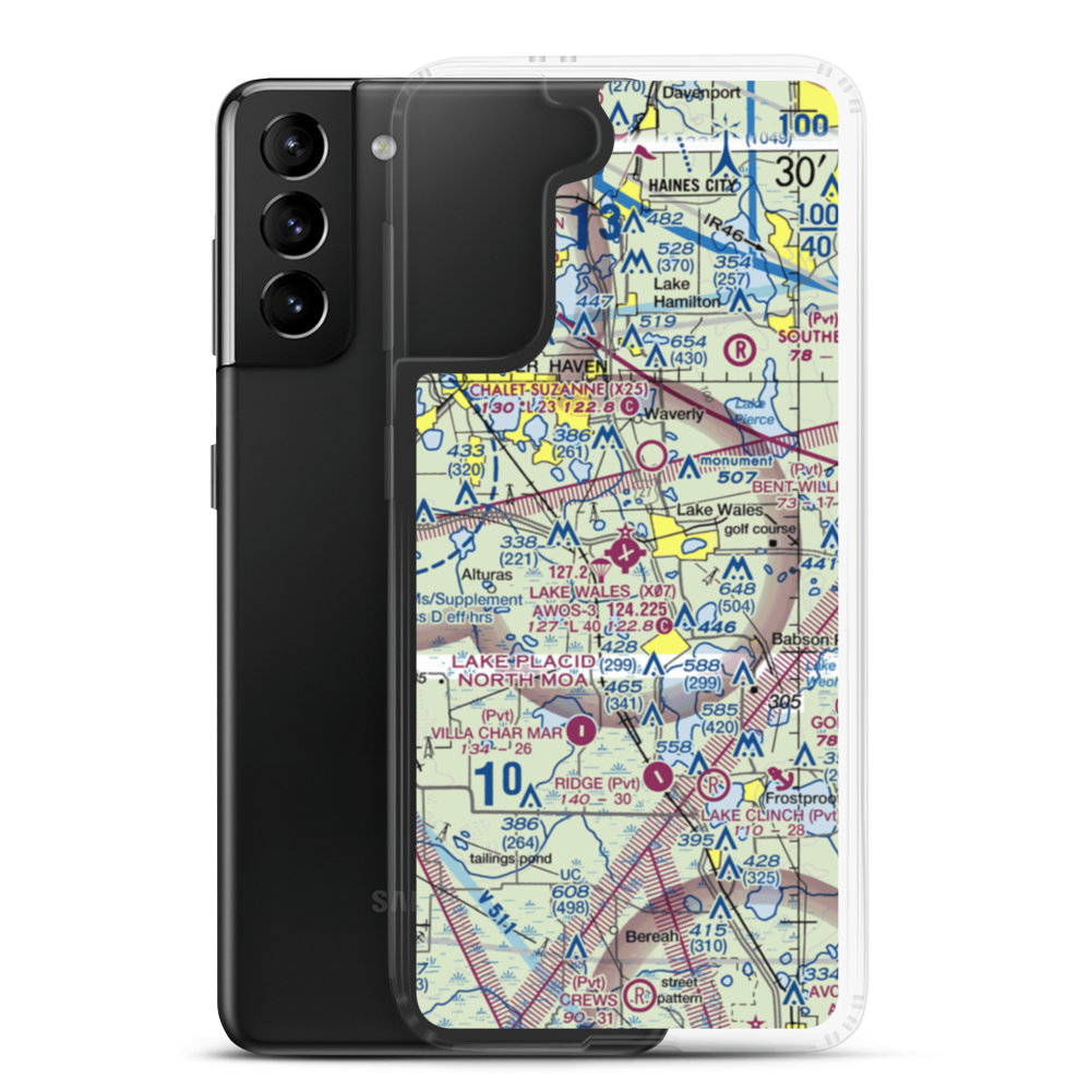 Lake Wales Municipal Airport (X07) VFR Sectional Samsung Case Samsung Galaxy S21 Plus model shown
