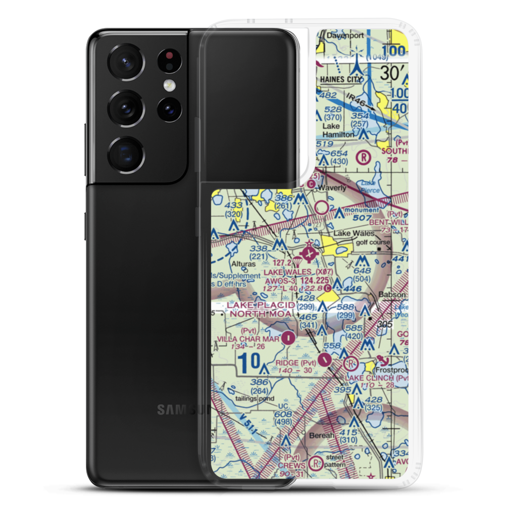 Lake Wales Municipal Airport (X07) VFR Sectional Samsung Case Samsung Galaxy S21 Ultra model shown