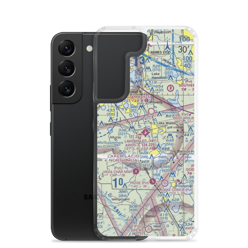 Lake Wales Municipal Airport (X07) VFR Sectional Samsung Case Samsung Galaxy S22 model shown