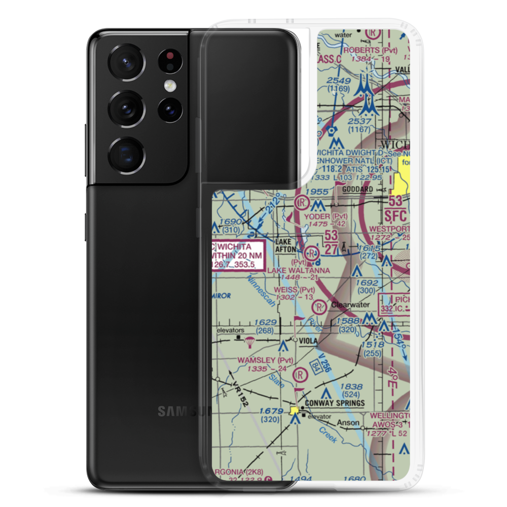 Lake Waltanna Airport (SN65) VFR Sectional Samsung Case Samsung Galaxy S21 Ultra model shown