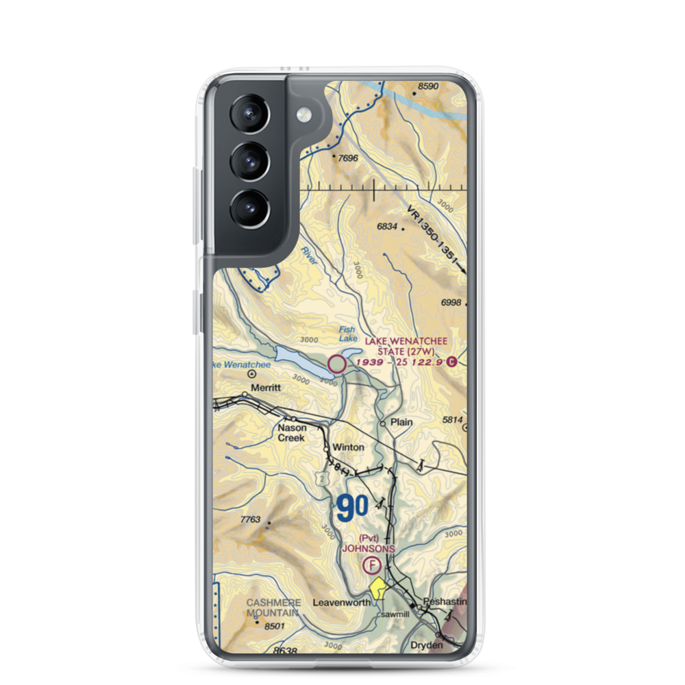 Lake Wenatchee State Airport (27W) VFR Sectional Samsung Case Samsung Galaxy S21 model shown