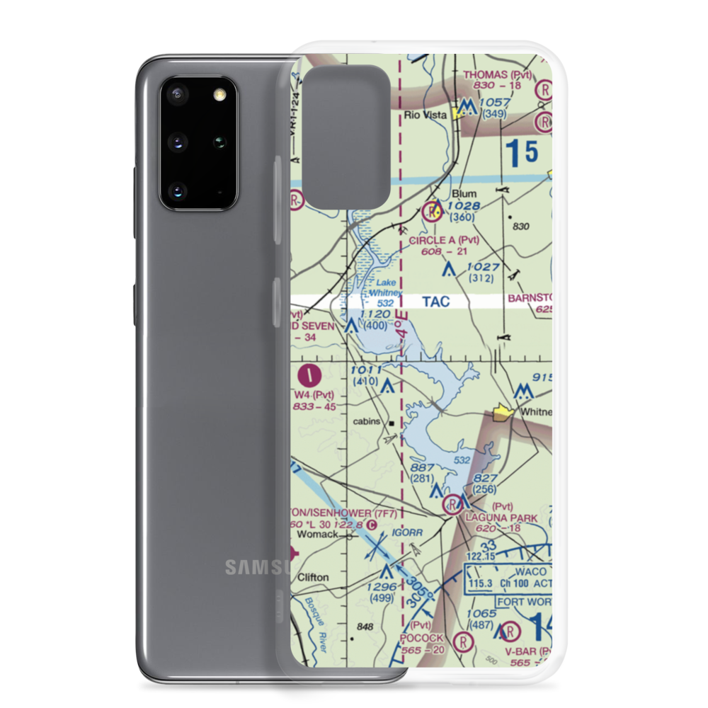 Lake Whitney Country Club Airport (37XS) VFR Sectional Samsung Case Samsung Galaxy S20 Plus model shown