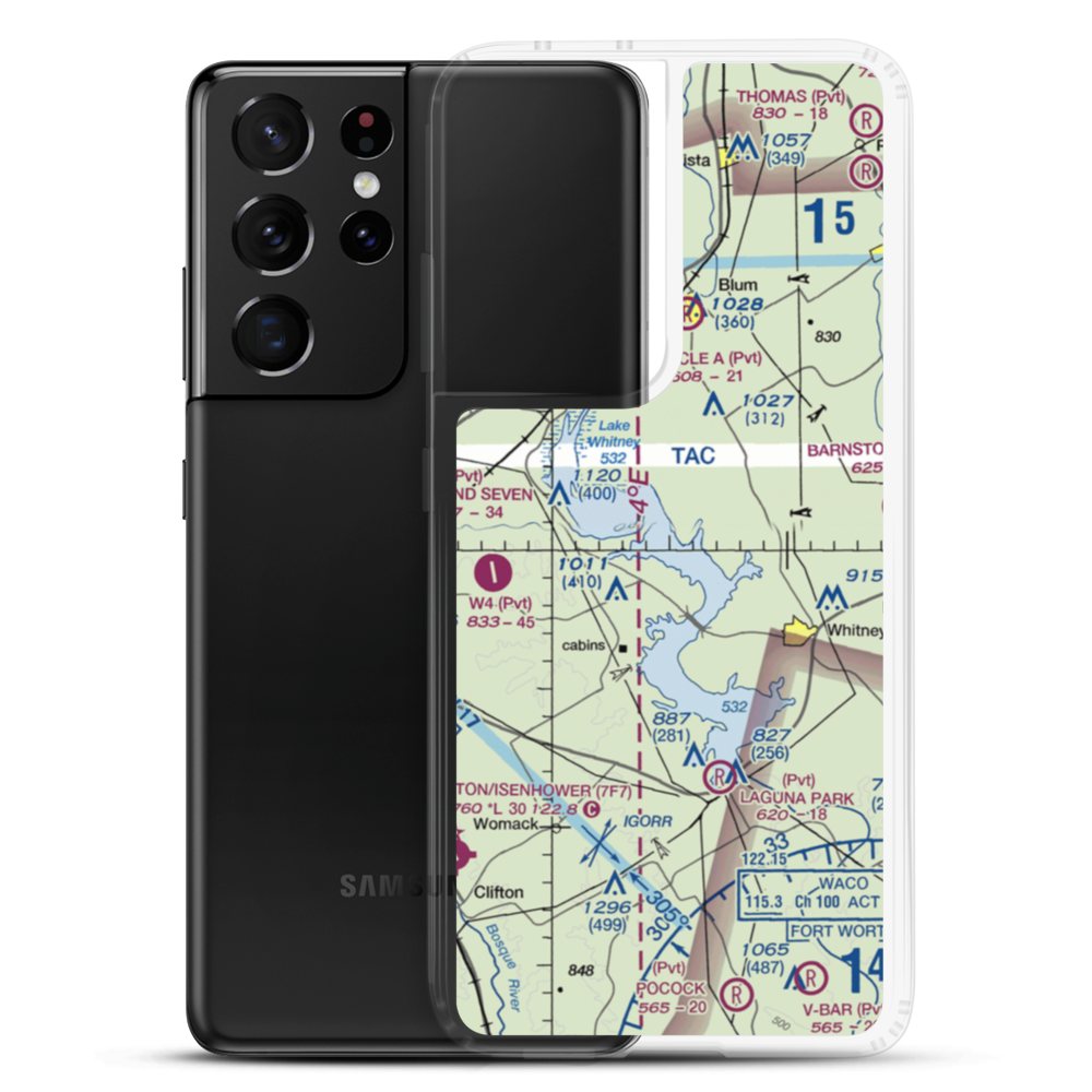 Lake Whitney Country Club Airport (37XS) VFR Sectional Samsung Case Samsung Galaxy S21 Ultra model shown