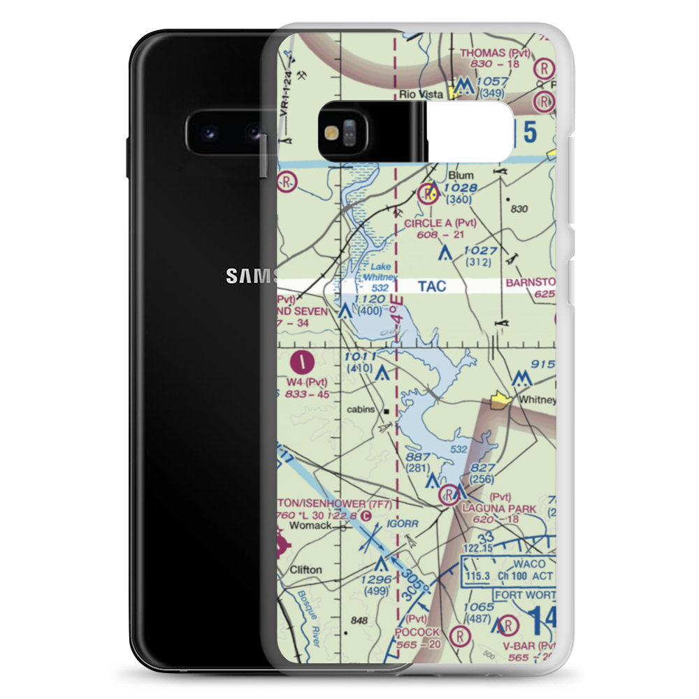 Lake Whitney Country Club Airport (37XS) VFR Sectional Samsung Case Samsung Galaxy S10+ model shown