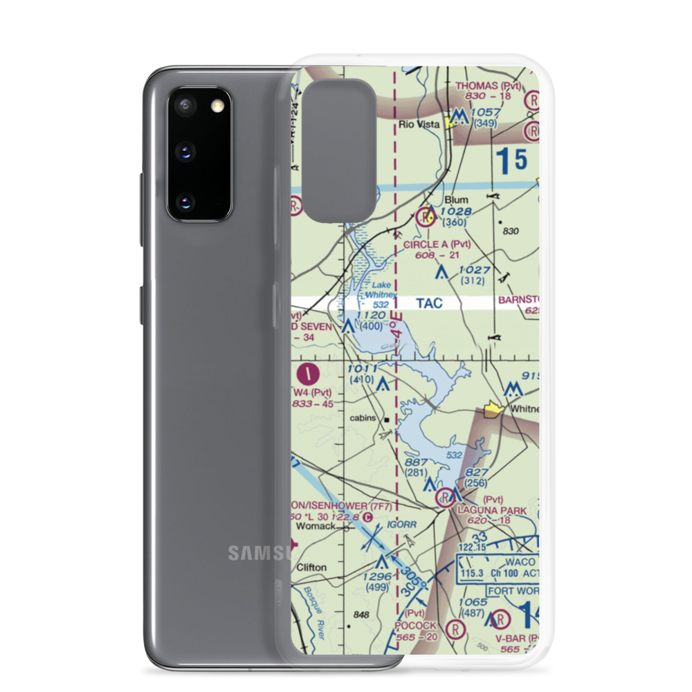 Lake Whitney Country Club Airport (37XS) VFR Sectional Samsung Case Samsung Galaxy S20 model shown