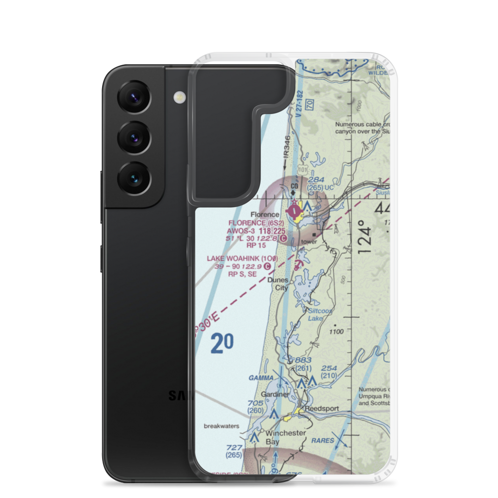 Lake Woahink Seaplane Base (1O0) VFR Sectional Samsung Case Samsung Galaxy S22 model shown