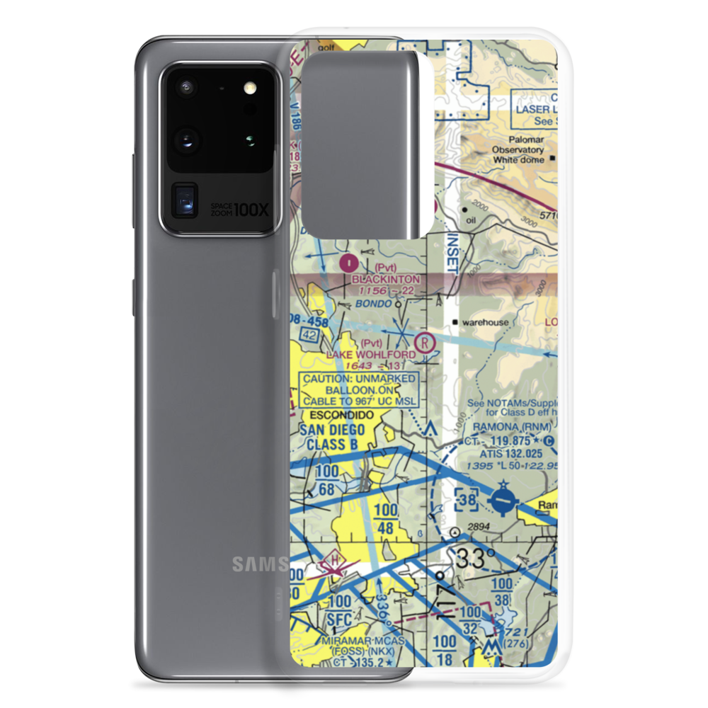 Lake Wohlford Resort Airport (8CL1) VFR Sectional Samsung Case Samsung Galaxy S20 Ultra model shown