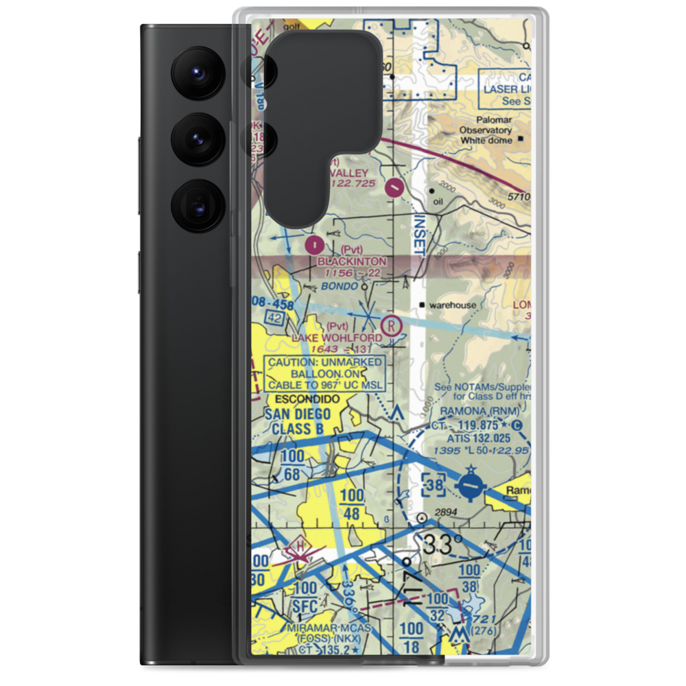 Lake Wohlford Resort Airport (8CL1) VFR Sectional Samsung Case Samsung Galaxy S22 Ultra model shown