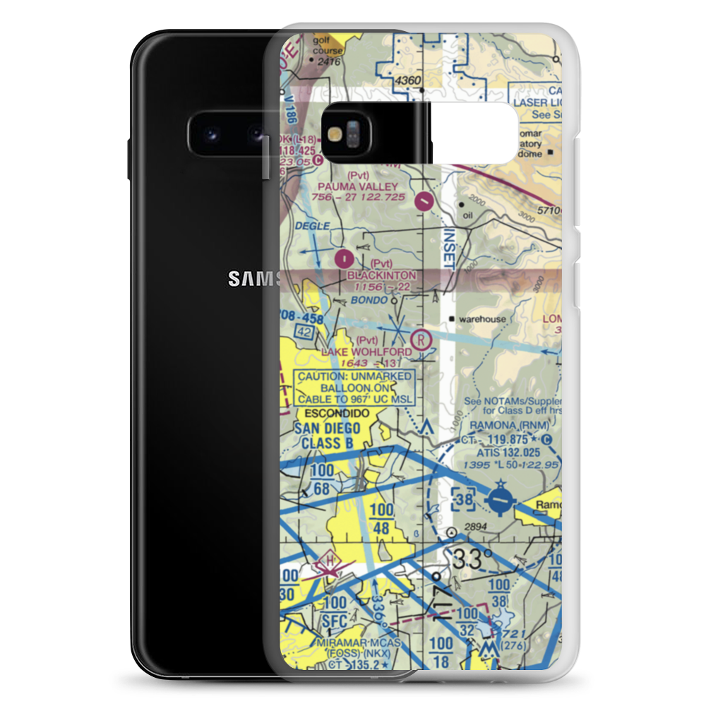 Lake Wohlford Resort Airport (8CL1) VFR Sectional Samsung Case Samsung Galaxy S10+ model shown