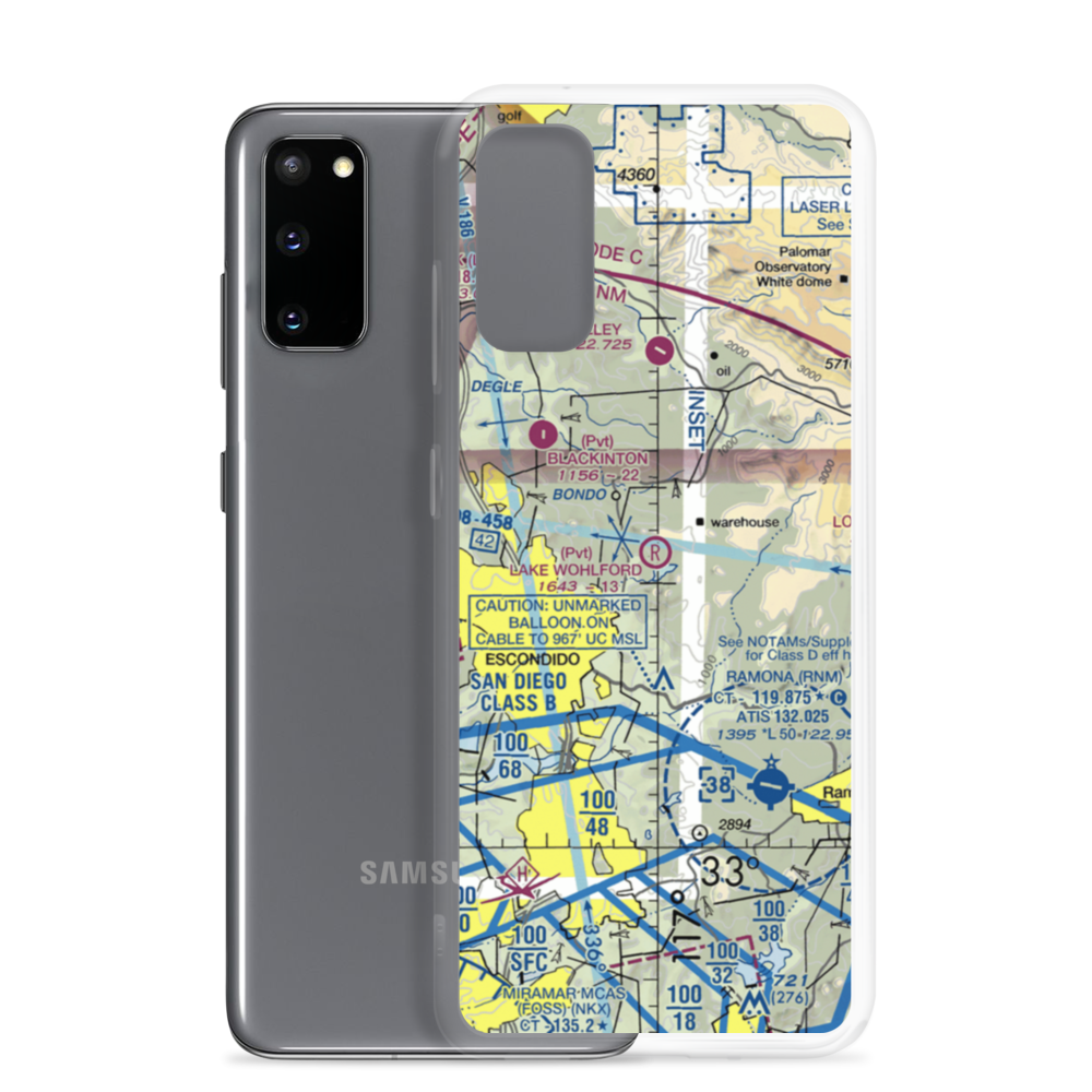 Lake Wohlford Resort Airport (8CL1) VFR Sectional Samsung Case Samsung Galaxy S20 model shown