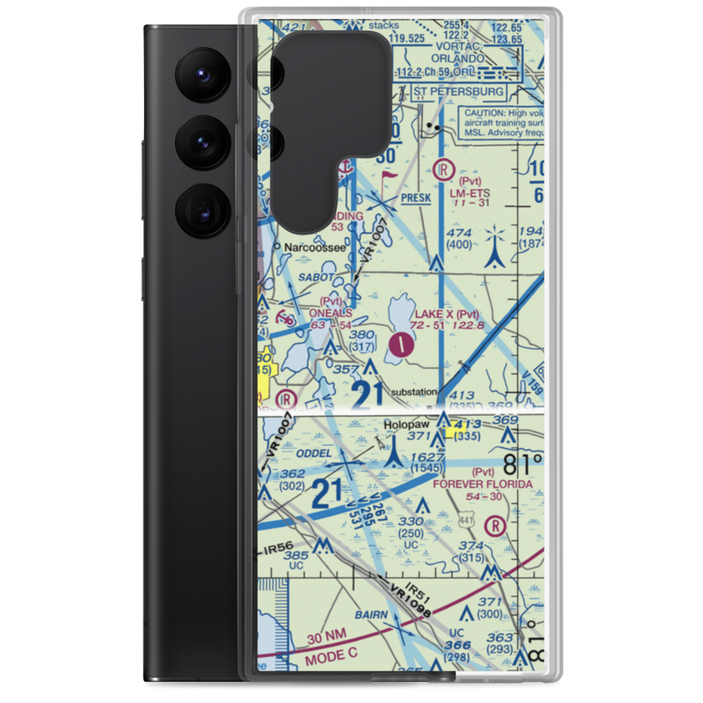 Lake X Airport (57FA) VFR Sectional Samsung Case Samsung Galaxy S22 Ultra model shown