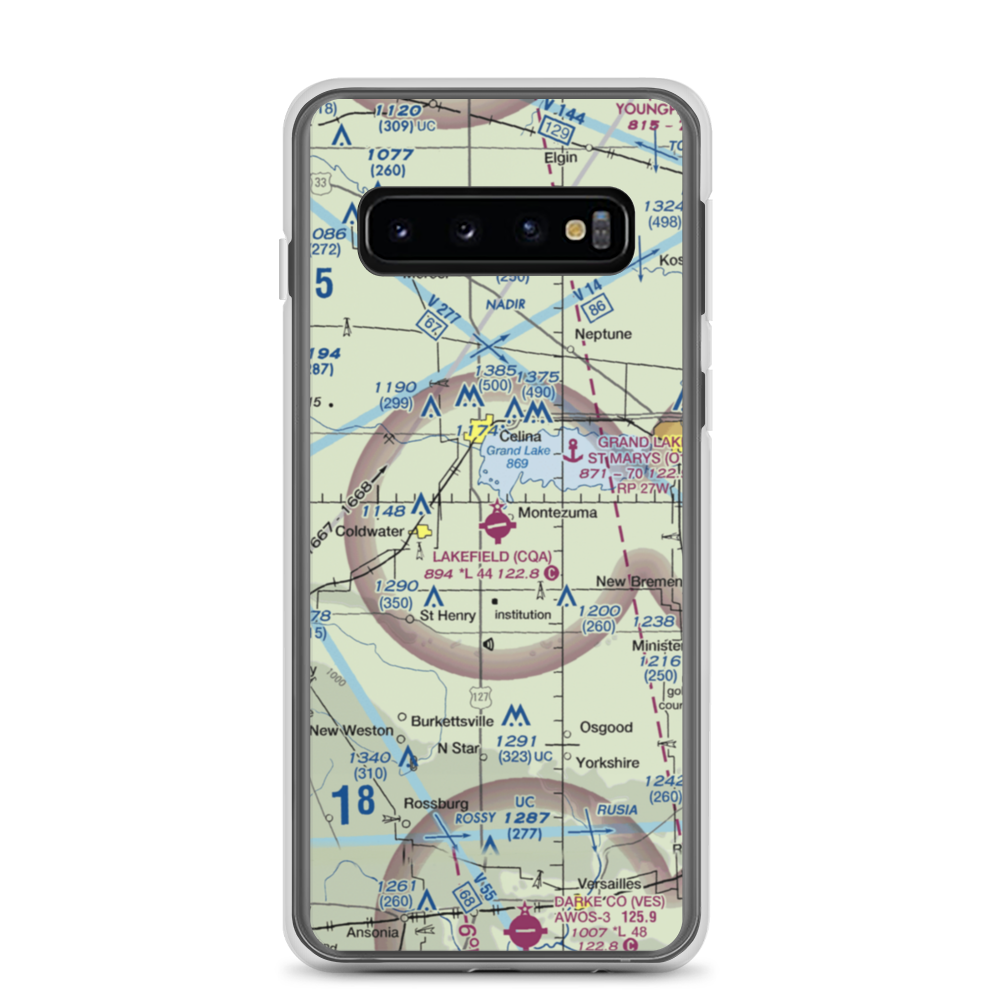 Lakefield Airport (CQA) VFR Sectional Samsung Case Samsung Galaxy S10 model shown