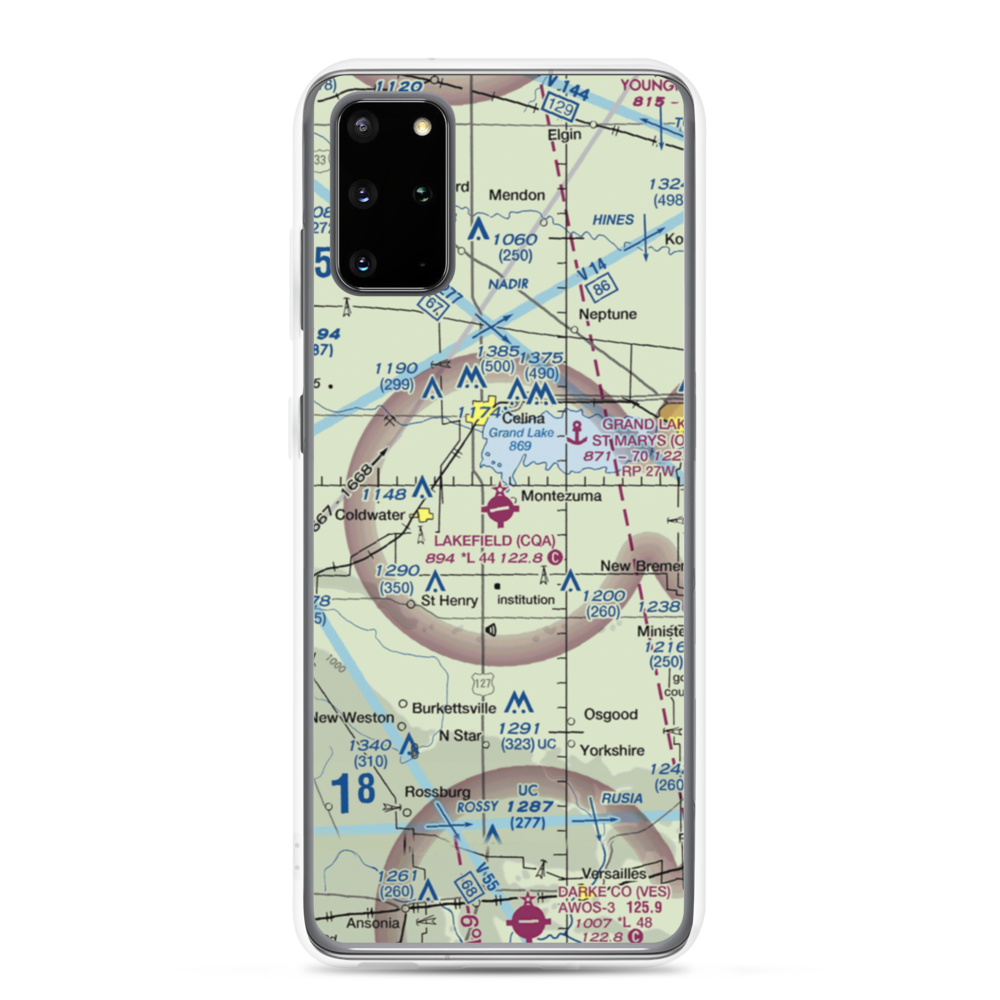 Lakefield Airport (CQA) VFR Sectional Samsung Case Samsung Galaxy S20 Plus model shown