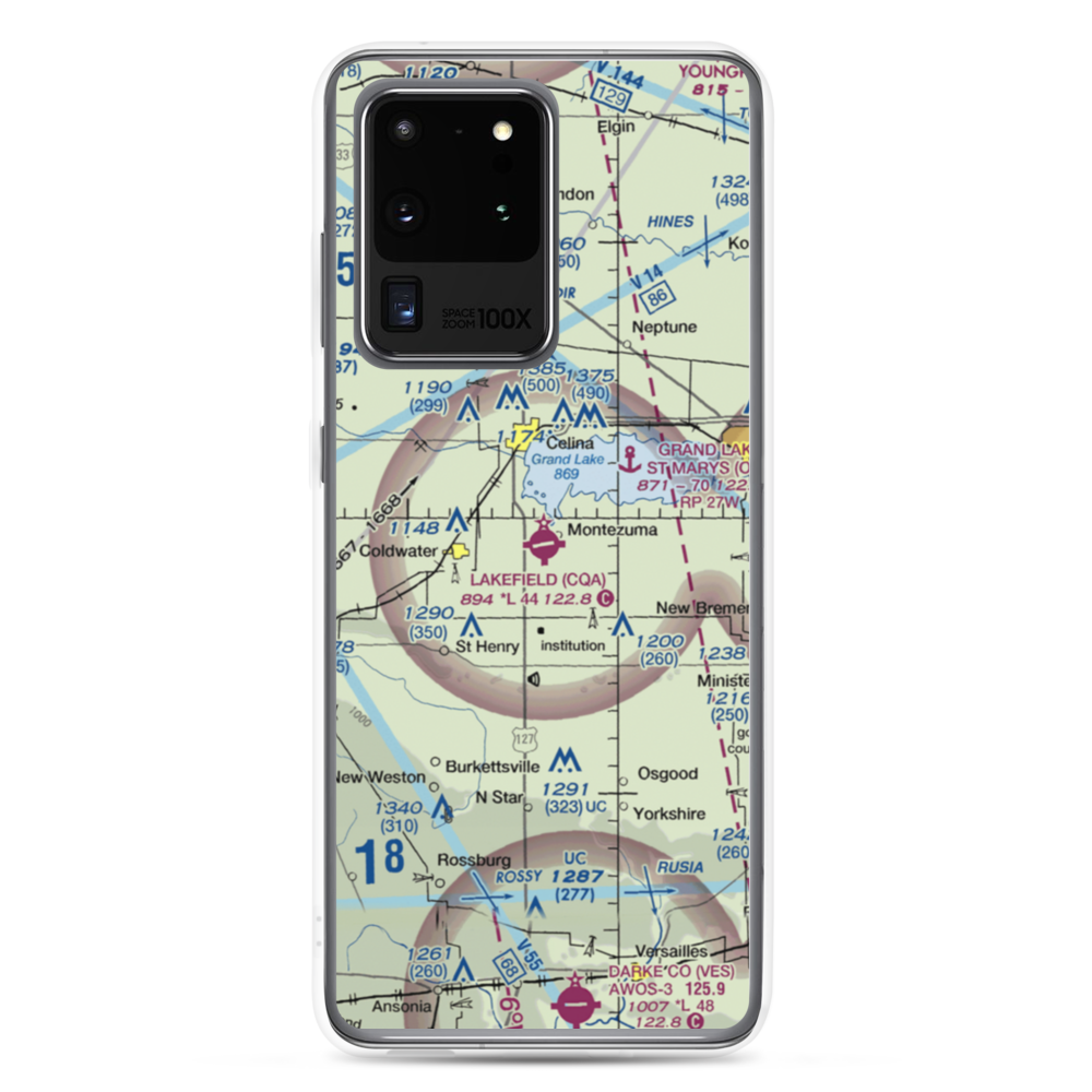 Lakefield Airport (CQA) VFR Sectional Samsung Case Samsung Galaxy S20 Ultra model shown