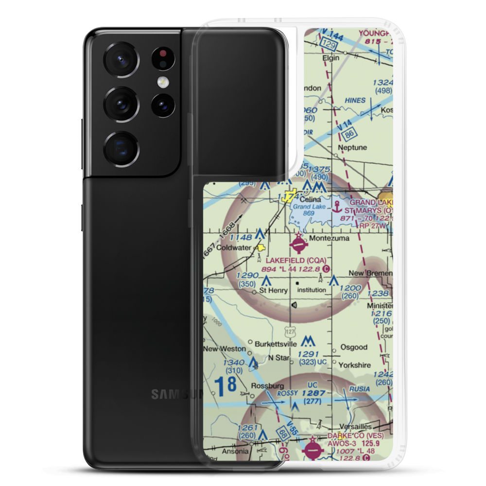 Lakefield Airport (CQA) VFR Sectional Samsung Case Samsung Galaxy S21 Ultra model shown