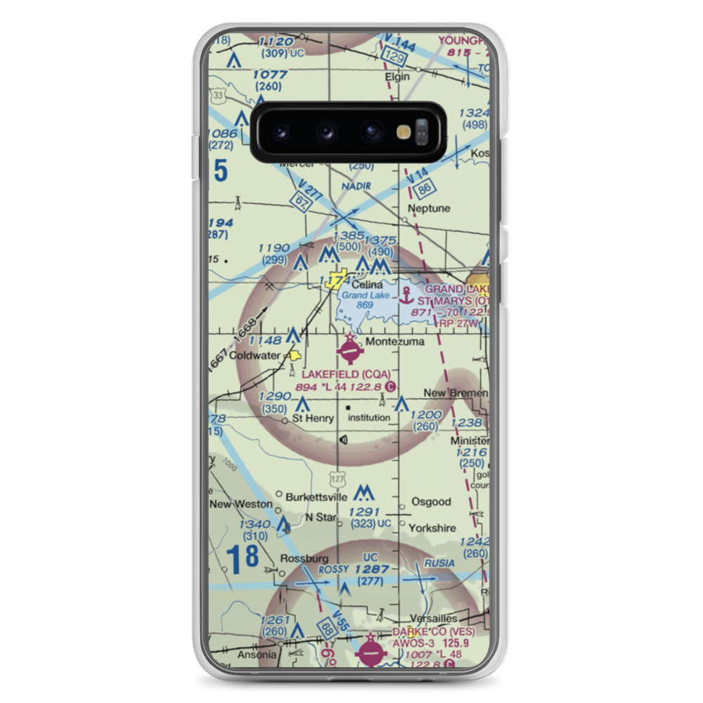 Lakefield Airport (CQA) VFR Sectional Samsung Case Samsung Galaxy S10+ model shown